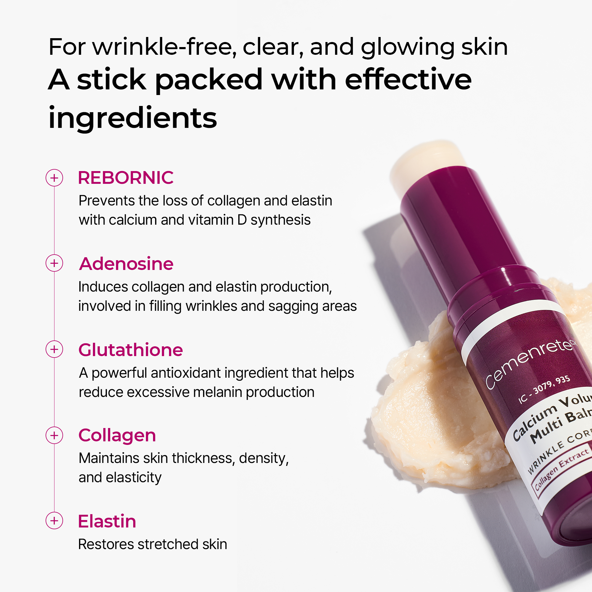 Cemenrete Calcium Multi Balm – Nourishing Skincare Stick, 9g