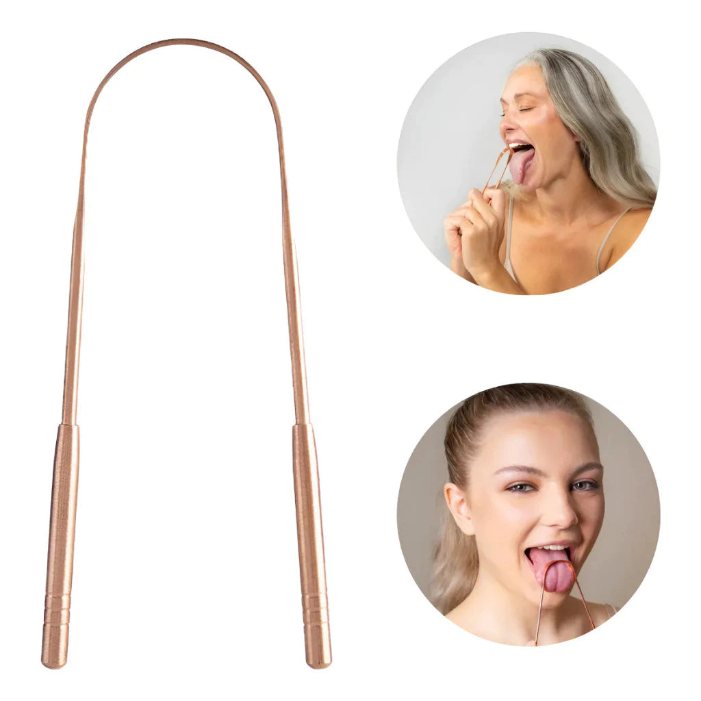 2-Piece Stainless Steel Tongue Cleaner Scraper Kit for Oral Hygiene and Fresh Breath